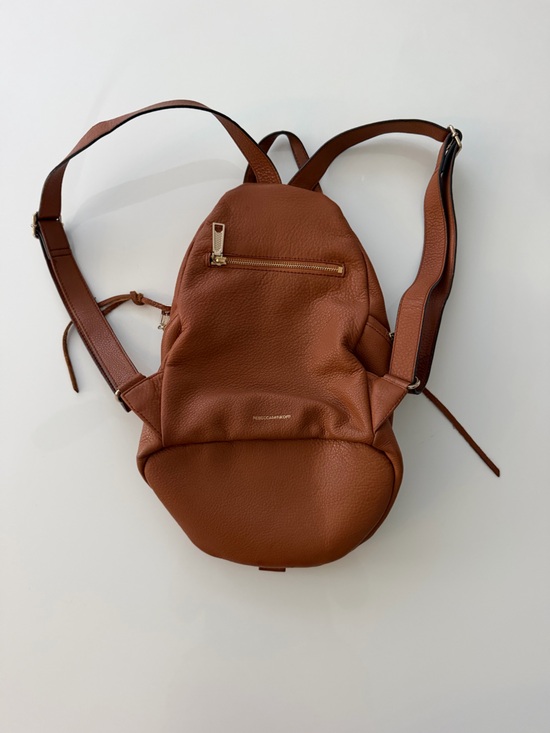 Rebecca Minkoff Julian Medium Leather Backpack Caramello Brown Pebbled main image 8